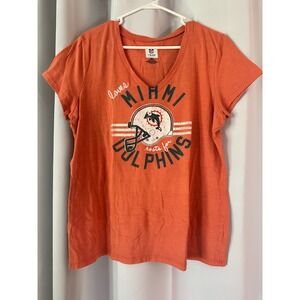 NFL Team Apparel Miami Dolphins‎ Graphic Tee V-Neck T-Shirt XL